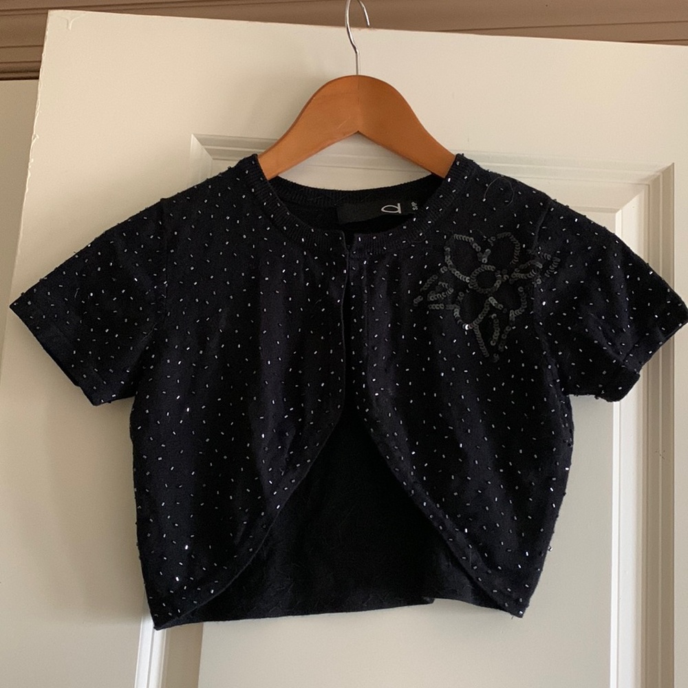 Elegant black sparkle mini-sweater